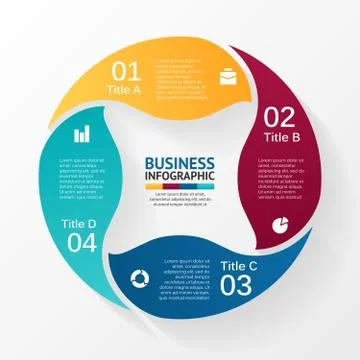 Vector circle infographic. Template for cycle diagram, graph, presentation and Illustrazione stock