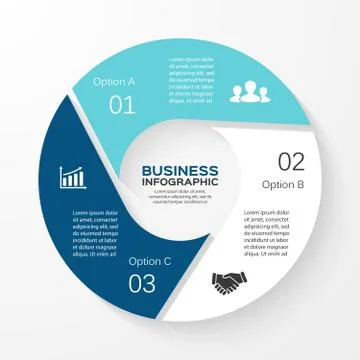 Vector circle infographic. Template for cycle diagram, graph, presentation and Stock Illustration
