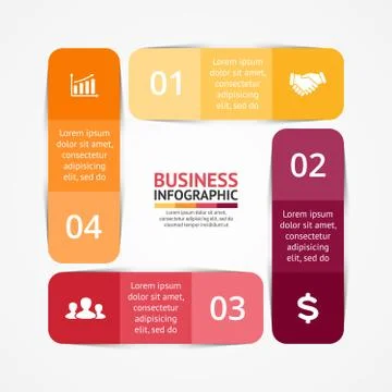 Vector circle infographic. Template for cycle diagram, graph, presentation and Illustrazione stock