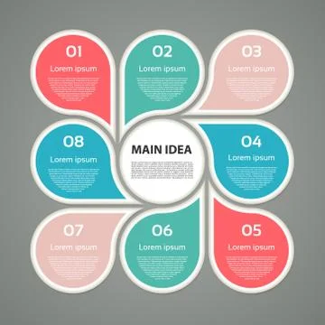 Vector circle infographic. Template for cycle diagram, graph, presentation an Stock Illustration