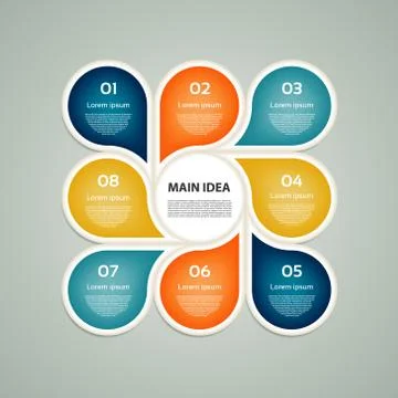 Vector circle infographic. Template for cycle diagram, graph, presentation an Stock Illustration