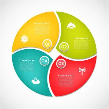 Vector circle infographic. Template for cycle diagram, graph, presentation an Stock Illustration
