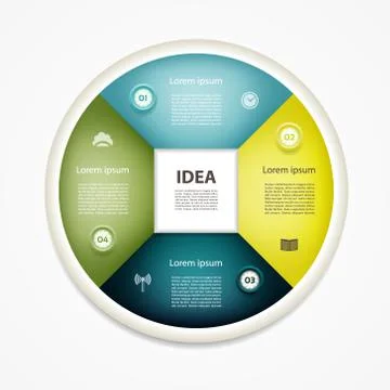 Vector circle infographic. Template for cycle diagram, graph, presentation an Stock Illustration