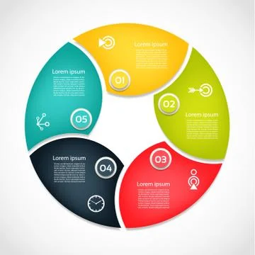 Vector circle infographic. Template for cycle diagram, graph, presentation an Stock Illustration