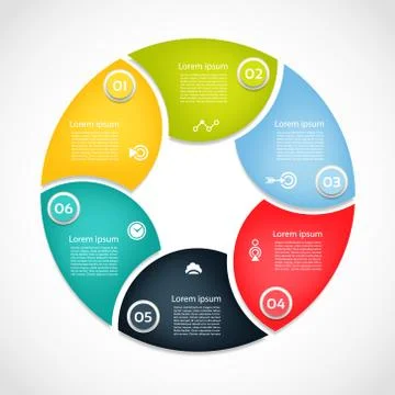 Vector circle infographic. Template for cycle diagram, graph, presentation an Stock Illustration