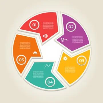 Vector circle infographic. Template for cycle diagram, graph, presentation an Stock Illustration