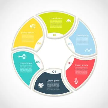 Vector circle infographic. Template for cycle diagram, graph, presentation an Stock Illustration