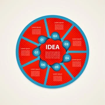 Vector circle infographic. Template for cycle diagram, graph, presentation an Stock Illustration