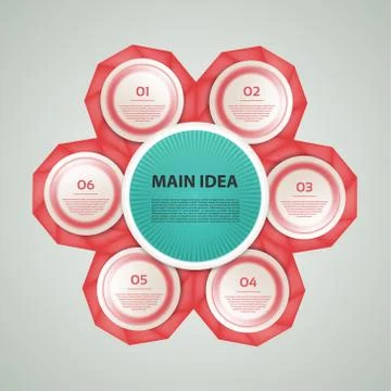 Vector circle infographic. Template for cycle diagram, graph, presentation an Stock Illustration