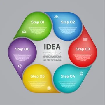 Vector circle infographic. Template for cycle diagram, graph, presentation an Stock Illustration