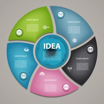 Vector circle infographic. Template for cycle diagram, graph, presentation an Stock Illustration