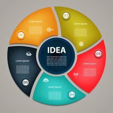 Vector circle infographic. Template for diagram, graph, presentation and char Stock Illustration