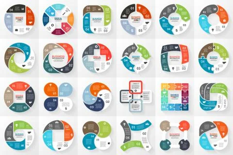 Vector circle infographics. Template for cycle diagram, graph, presentation and Stock Illustration