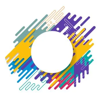 Vector circle label and abstract shapes Illustration