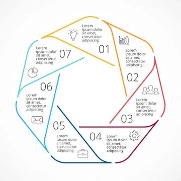 Vector circle linear arrows infographic, diagram, graph, flat minimal Stock Illustration