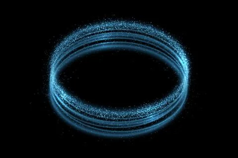 Vector circle neon light tracing effect Stock Illustration