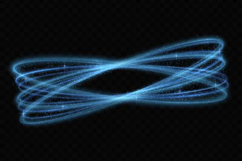 Vector circle neon light tracing effect Stock Illustration