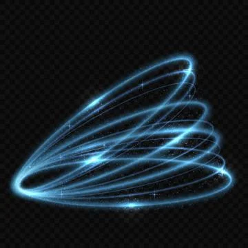 Vector circle neon light tracing effect Stock Illustration