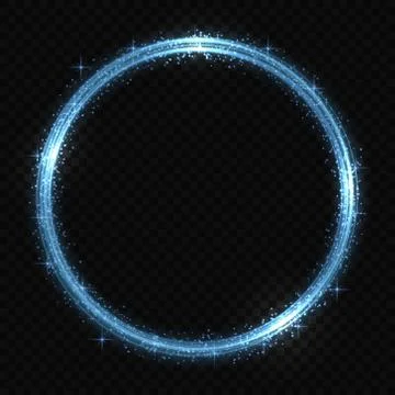 Vector circle neon light tracing effect Stock Illustration