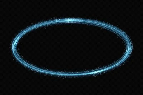 Vector circle neon light tracing effect Stock Illustration