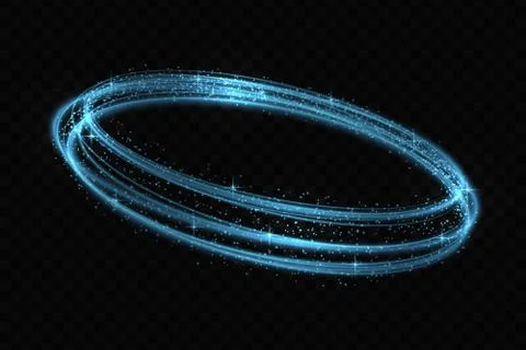 Vector circle neon light tracing effect Stock Illustration