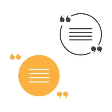 Vector circle orange and dark grey quotation marks isolated on white Stock Illustration