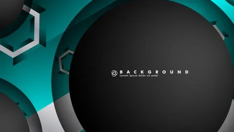 Vector circle overlaps and blue color for background, space for text Stock Illustration