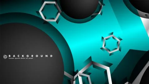 Vector circle overlaps and blue color for background, space for text Illustrazione stock