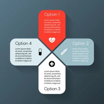 Vector circle plus sign infographic. Template for diagram, graph, presentation Stock Illustration