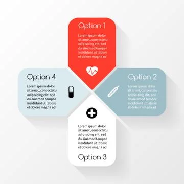 Vector circle plus sign infographic. Template for diagram, graph, presentation Stock Illustration