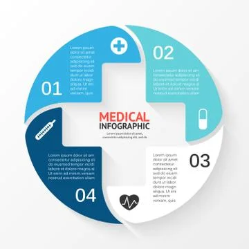 Vector circle plus sign infographic. Template for diagram, graph, presentation Illustrazione stock