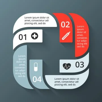 Vector circle plus sign infographic. Template for diagram, graph, presentation Stock Illustration