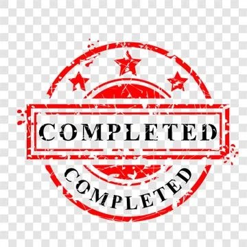 Vector Circle Red and Black Rubber stamp, completed, at transparent effect ba Stock Illustration