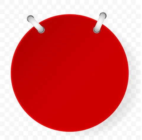 Vector Circle Red paper cut tag with spiral binder at transparent effect back Stock Illustration