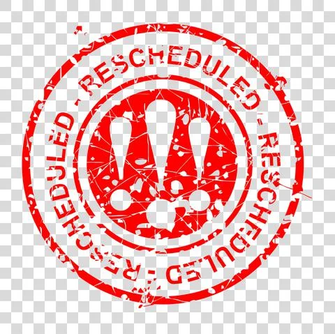 Vector Circle Red Rectangle Rubber Stamp Effect, Rescheduled, re-scheduled, a Stock Illustration