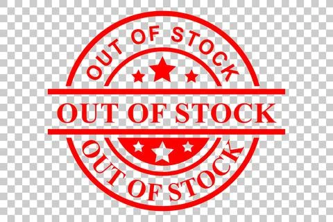 Vector of Circle Red Rubber Stamp, Out of Stock, at transparent effect backgr Stock Illustration