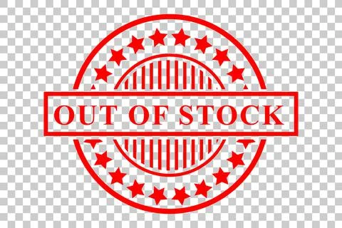 Vector of Circle Red Rubber Stamp, Out of Stock, at transparent effect backgr Stock Illustration