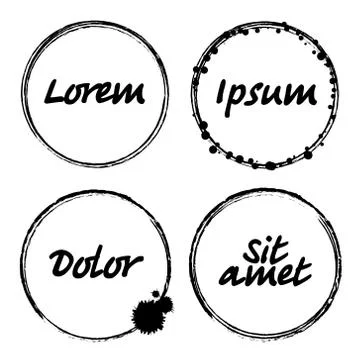 Vector Circle Shape . Circle Stamps . Round Brush Stroke . Icon, Logo, Banner Illustrazione stock