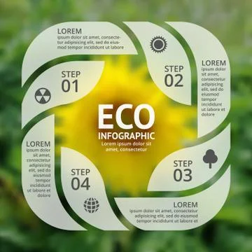 Vector circle sunflower eco infographic. Ecology diagram, graph, presentation Stock Illustration