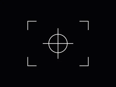 Vector circle target aim, focus icon, camera frame or photo viewfinder screen Stock Illustration