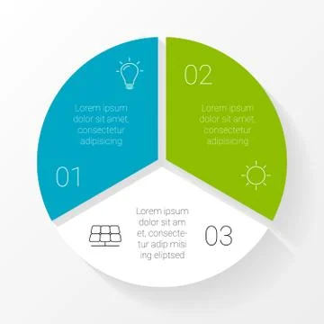 Vector circle triangle infographic. Template for cycle diagram, graph Stock Illustration