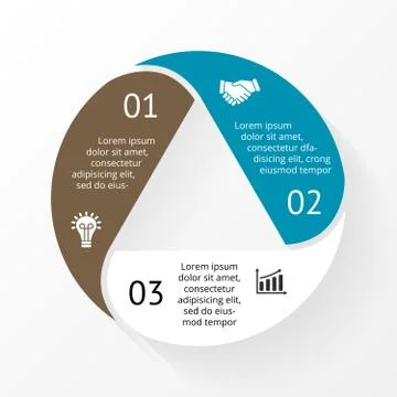 Vector circle triangle infographic. Template for cycle diagram, graph Stock Illustration