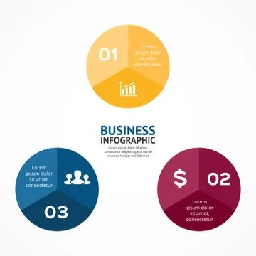 Vector circle triangle infographic. Template for cycle diagram, graph Stock Illustration