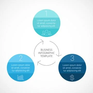 Vector circle triangle infographic. Template for cycle diagram, graph Stock Illustration