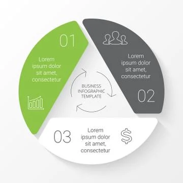 Vector circle triangle infographic. Template for cycle diagram, graph Stock Illustration