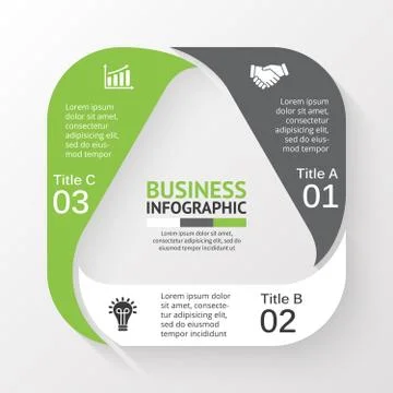 Vector circle triangle infographic. Template for cycle diagram, graph Stock Illustration