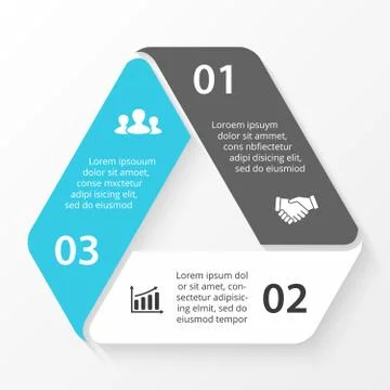 Vector circle triangle infographic. Template for cycle diagram, graph Stock Illustration