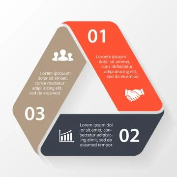 Vector circle triangle infographic. Template for cycle diagram, graph Stock Illustration
