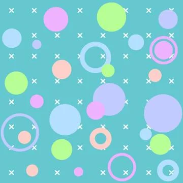 Vector circles abstract seamless pattern Stock Illustration