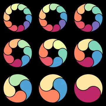 Vector circles for infographic. Template for cycling diagram, graph Stock Illustration